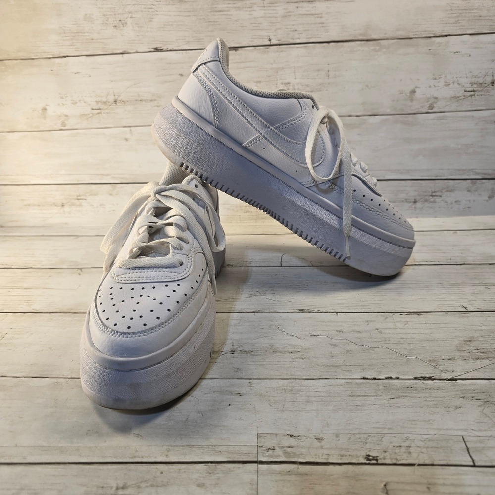 Nike Court Vision Alta White Platform Sneakers DM0113-100 Womens 9.5